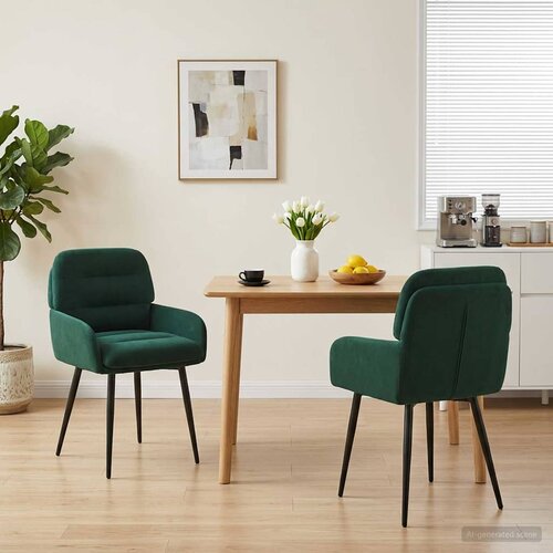 vidaXL Trpezarijske stolice 2 pcs Baršun Tamnozelena 59 x 59,5 x 90 cm Cene