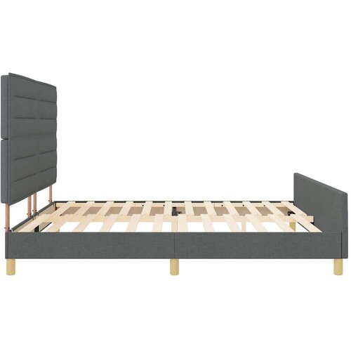  Krevetna konstrukcija Tamno siva 200 x 200 cm tkanina Slike