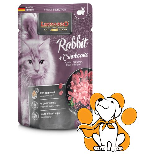 Leonardo Finest Selection Cat Rabbit+Cranberries 85g, Vlažna Hrana Sa Zečetinom Cene