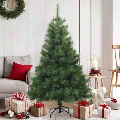 vidaXL Umjetno božićno drvce s nogom Zelena 150 cm PVC, čelik Cijene