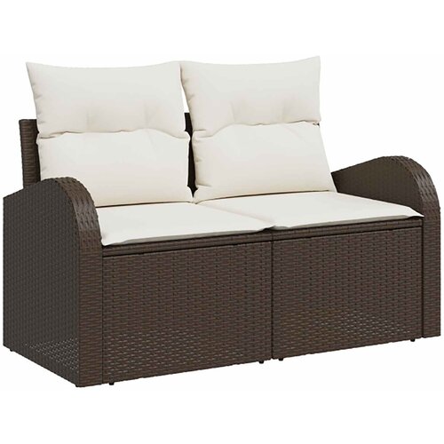  Set sofe 7 kom. Smeđa i krem bijela 124 x 62 x 69 cm Slike