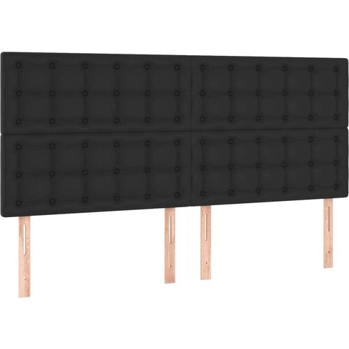  S oprugama i madracem crni 160 x 200 cm od umjetne kože Slike