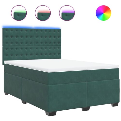 Maison Chic Box spring postelja - Vzmetna postelja z vzmetnico temno zelena 160x200 cm žamet SL17480, (21895229) Cene