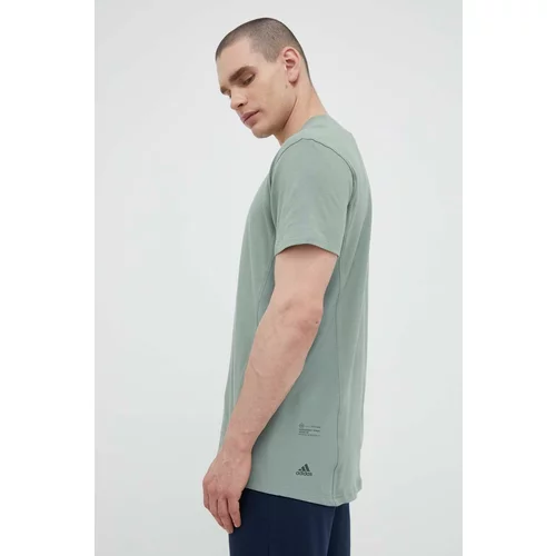 Adidas Pamučna majica boja: zelena, glatki model