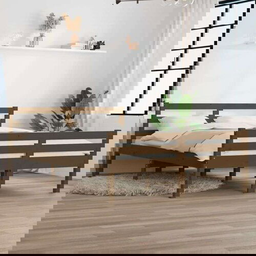 Posteljni okvir medeno rjav iz trdnega lesa 150x200 cm 5FT, (20646196) Slike