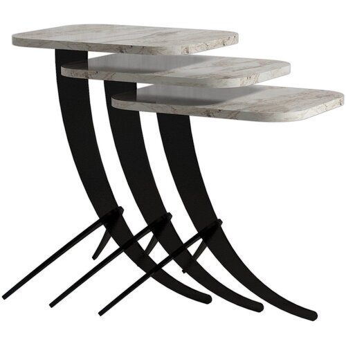 Hanah home Club set stolova, 3 dijela Pion bijelo-crni Cene