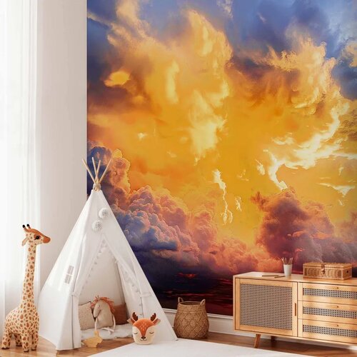  Foto tapeta - Beautiful Sunset - Clouds in Warm Shades 245x175 Slike