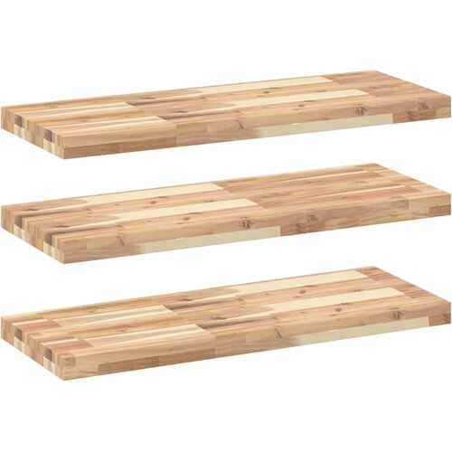 vidaXL Viseče police 3 kosi 100x30x4 cm neobdelan masiven les akacije, (5000307223) Cene