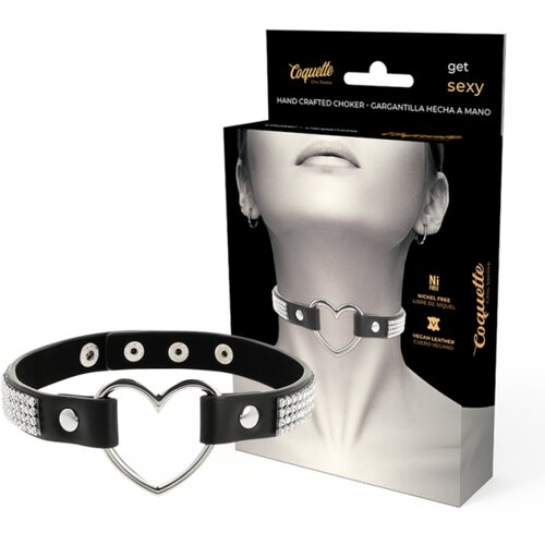 Coquette CHIC DESIRE HAND CRAFTED CHOKER VEGAN LEATHER - HEART Cene
