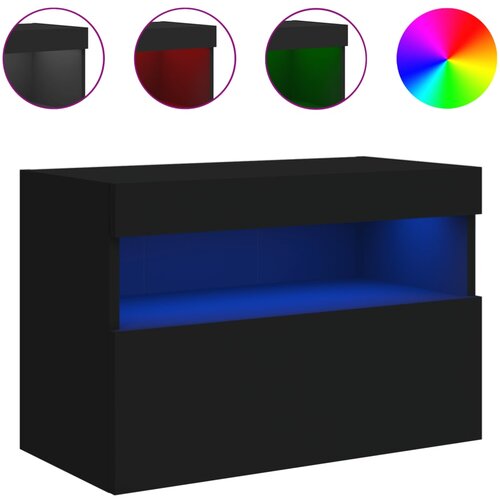Maison Chic Stenska TV omarica - TV stojalo - Televizijska omarica z LED lučkami črna 60x30x40 cm, (21702087) Cene