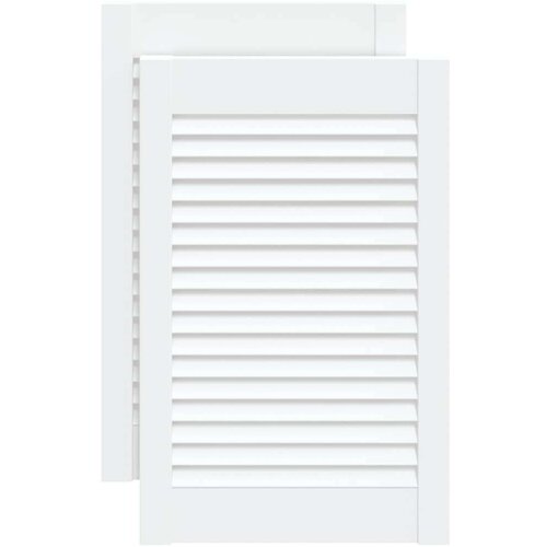  Vrata za omarico z letvicami 2 kosa bela 61,5x39,4 cm borovina, (21412640) Slike