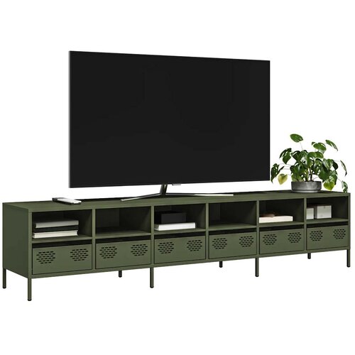 TV ormarić maslinastozeleni 202x39x43,5 cm čelični Cijene
