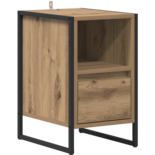 vidaXL Nočna omarica s predalom Oreh 39,5 x 30 x 50 cm Konstruiran les, (5000091596) Cene