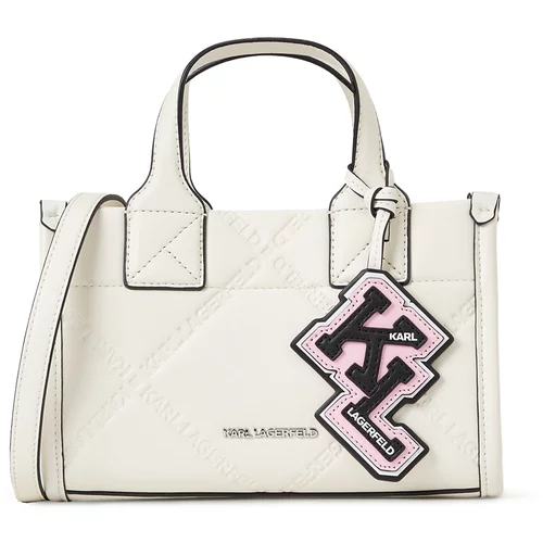 Karl Lagerfeld Ručna torbica svijetloroza / crna / srebro / bijela
