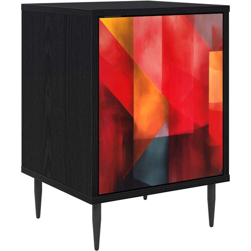  Noćni ormar HEESCH Crni hrast 36 x 33 x 51 cm Konstruirano drvo Slike