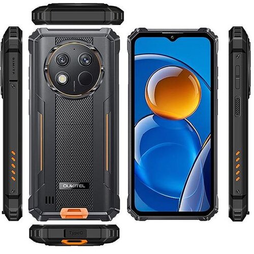 Oukitel G1 rugged Smartphone/6+18GB/256GB/10600mAh/Android14/black-orange Slike