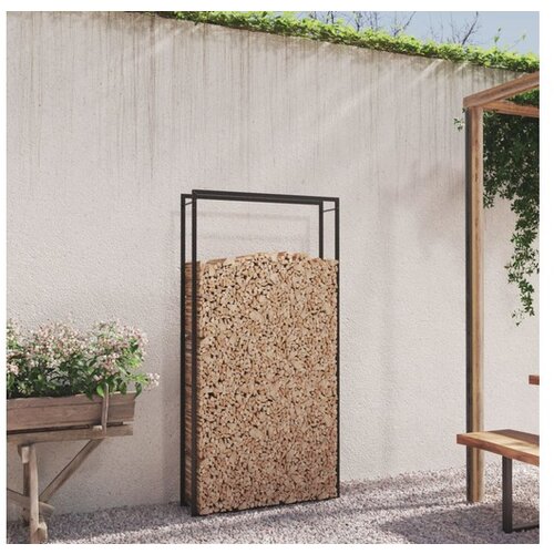  Stojalo za drva mat črno 110x28x214 cm jeklo Cene