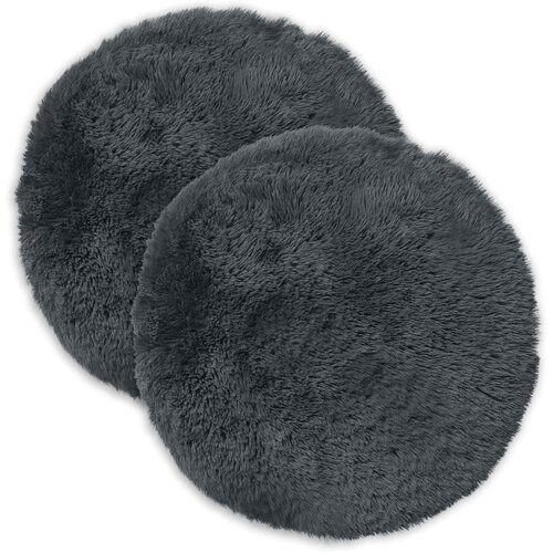  Presvlaka za jastuk 2 pcs HEERLEN Antracit &amp;Oslash; 60 cm PV flis Slike