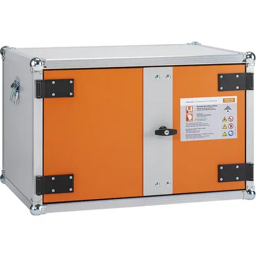 Cemo Varnostna omara za polnjenje akumulatorjev PREMIUM, brez nog, 520 mm, 230 V, oranžne/sive barve