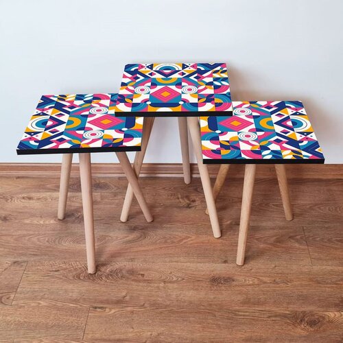 Hanah home 3Shp215 - multicolor multicolor nesting table (3 pieces) Cene