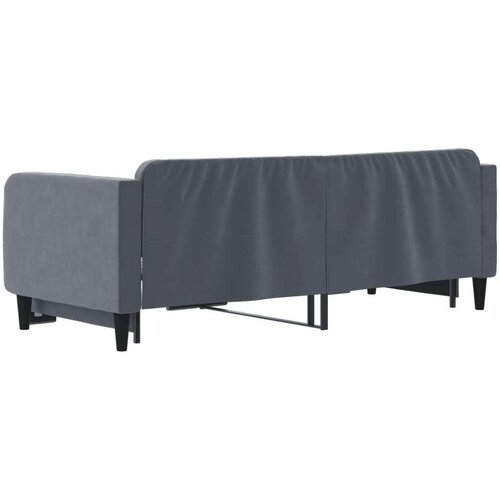 VidaXL Dnevni krevet na razvlačenje bez madraca tamnosivi 90 x 200 cm Slike