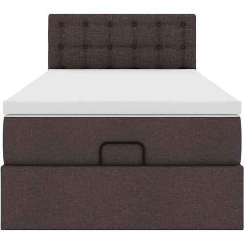 VidaXL otomanski okvir kreveta s madraca tamnosmeđi 90x190cm tkanine Slike