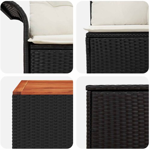  Set sofe 6 pcs 4-Broj sjedala Crna i krem-bijela Slike