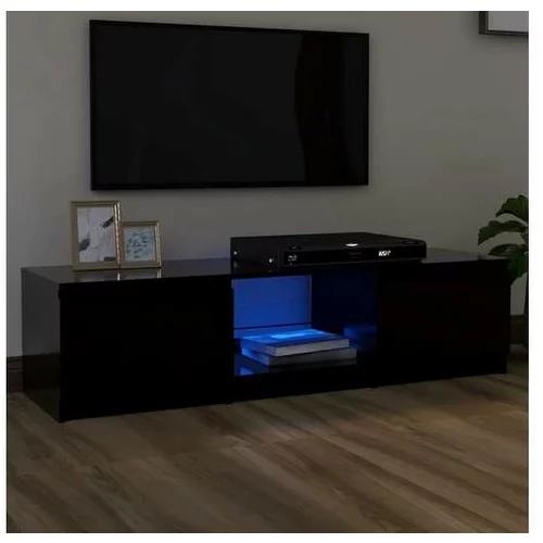  TV omarica z LED lučkami črna 140x40x35,5 cm