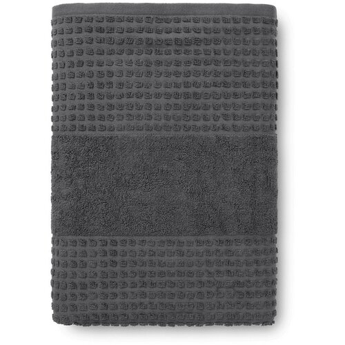 JUNA Temno siva frotirna brisača iz organskega bombaža 70x140 cm Check &amp;ndash; Slike