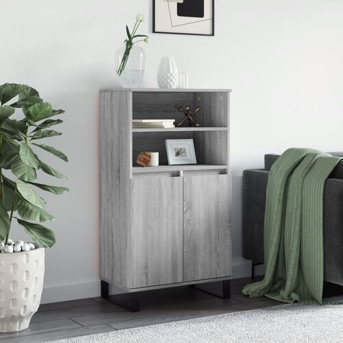  Visoka komoda siva sonome 60x36x110 cm od konstruiranog drva Slike