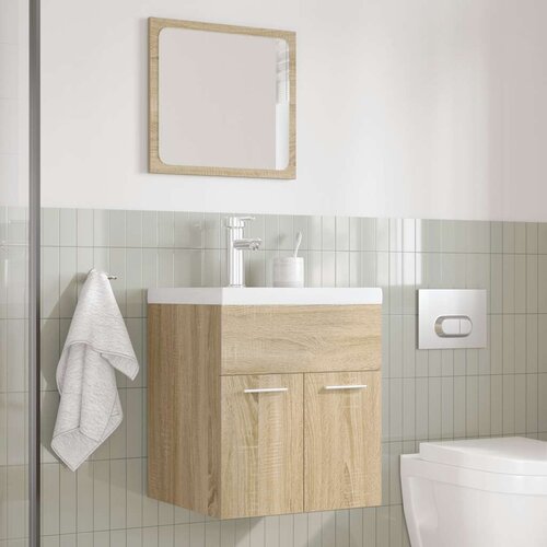  3-dijelni set kupaonskog namje&amp;scaron;taja boja hrasta sonome drveni Smeđa 41 x 38.5 x 46 cm Slike