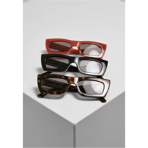 Urban Classics Accessoires Sunglasses Sanremo 3-Pack Black/Red/Amber