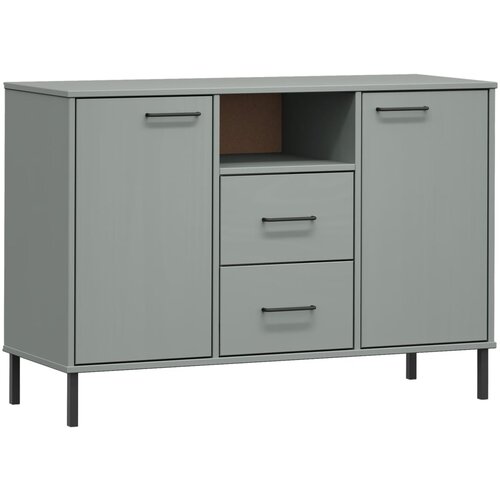 Maison Chic Komoda - Predalnik s kovinskimi nogami siva 113x40x77 cm trden les OSLO, (21721507) Cene