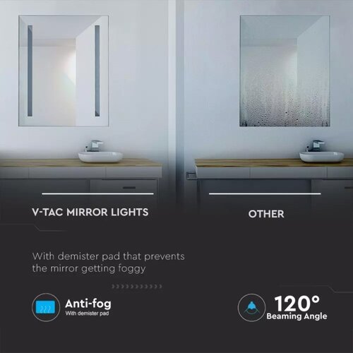  LED kupatilsko grejano ogledalo sa pozadinskim LED osvetljenjem LED/17W/230V IP44 Slike