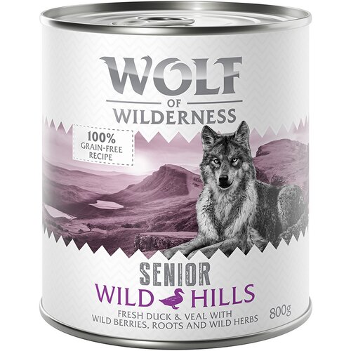 Wolf of Wilderness Ekonomično pakiranje: 24 x 800 g - Senior Wild Hills - pačetina Cijene