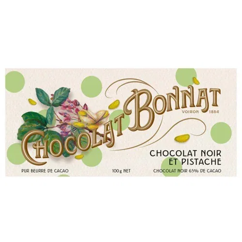 Bonnat Chocolat Noir with Pistachios 65% 100g