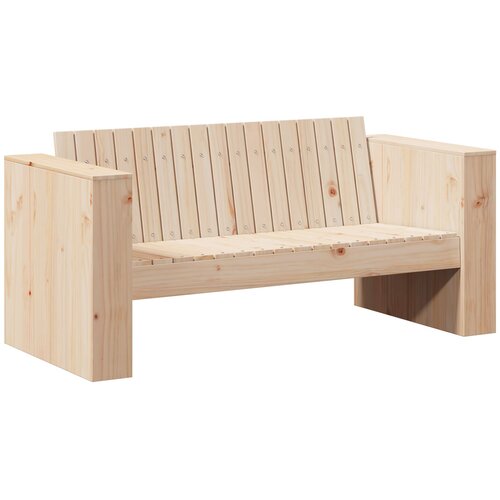 VidaXL vrtni kavč 2-sedežni 134x60x62 cm Trden borov les Slike