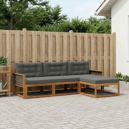  Set vanjskih sofa 4 kom. Prirodna i antracit Cene