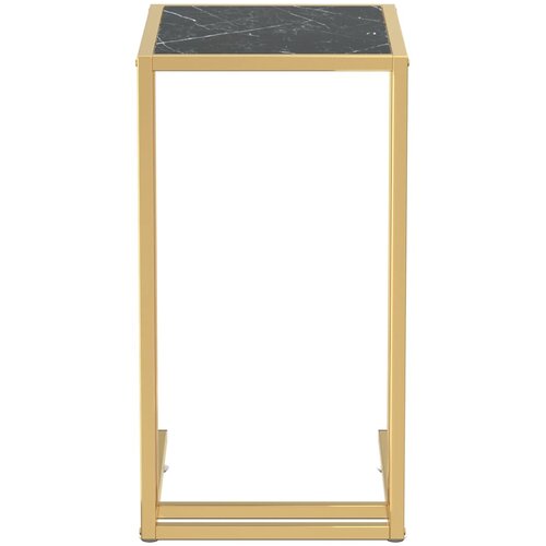  Bočni stolić za računalo crni mramor 50x35x65 cm kaljeno staklo Slike
