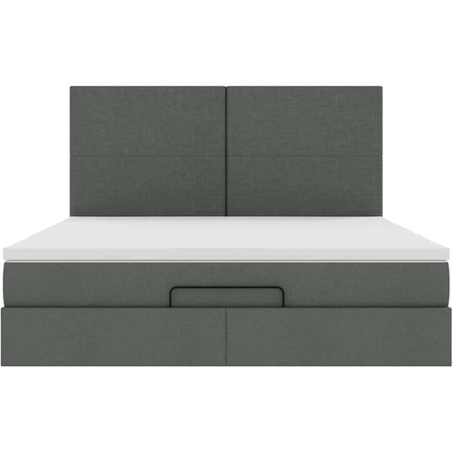 VidaXL Otomanski krevet s madracem tamnosivi 180x200cm od tkanine Slike