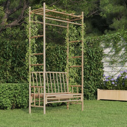 VidaXL Vrtna klupa s pergolom 116 cm od bambusa Slike