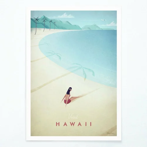 Travelposter Plakat Travelposter Hawaii, 30 x 40 cm