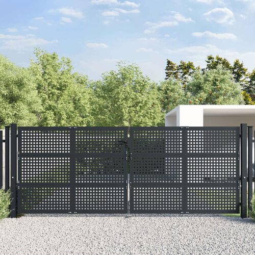 vidaXL Vrtna vrata antracitna 400x175 cm jeklo Cene