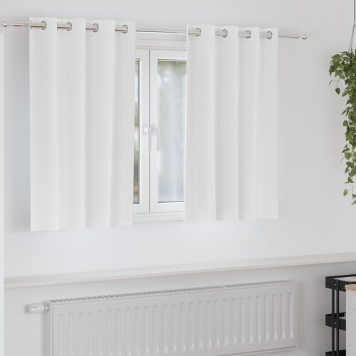 vidaXL Zavese z zavesami 2 pcs Čista bela 140 x 140 cm Poliester Cene
