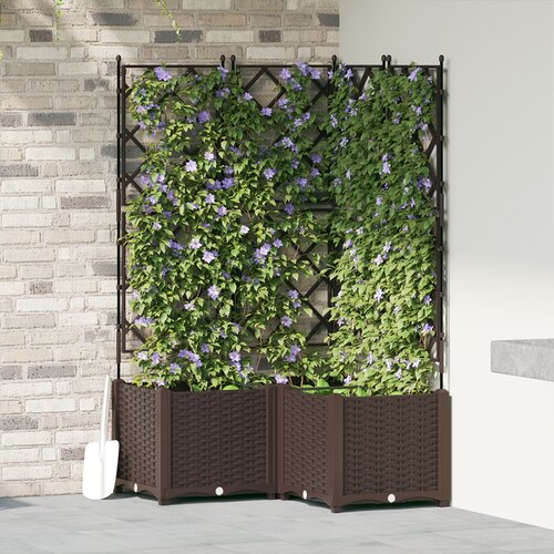 vidaXL Vrtne sadilice Smeđa Plastika 80 x 80 x 143 cm Ukrasni umetci Cijene