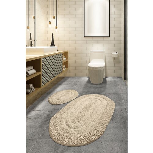  Macaroni - beige multicolor bathmat set (2 pieces) Cene