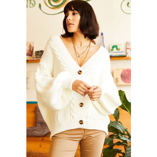 Olalook Cardigan - Ecru - Oversize Slike
