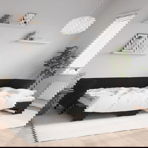 vidaXL Izvlečna dnevna postelja črna 80x200 cm žamet Cene