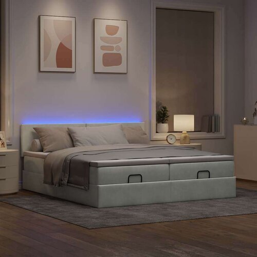 vidaXL Okvir kreveta s madracima svijetlosivi 160x200cm baršunasti Cene