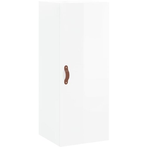 Visoka komoda sjajna bijela 34,5x34x180 cm konstruirano drvo Slike